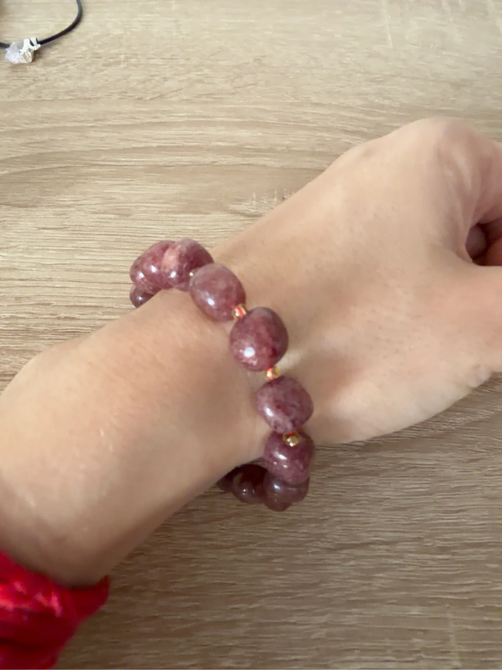 Pulsera de Cuarzo Frambuesa Natural